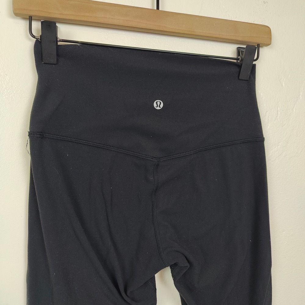 Lululemon Align Crop Pants Womens 6 Black High Rise 21" Nulu Yoga Athleisure - Picture 6 of 8
